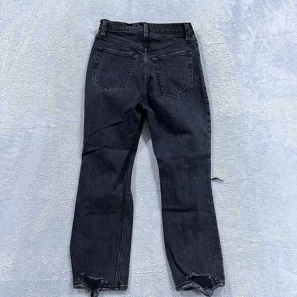Abercrombie & Fitch Jeans Women  25 0 Ultra High Rise Ankle Straight Distressed - Picture 2 of 9